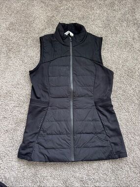Lululemon Black Quilted Sleeveless Jacket Vest